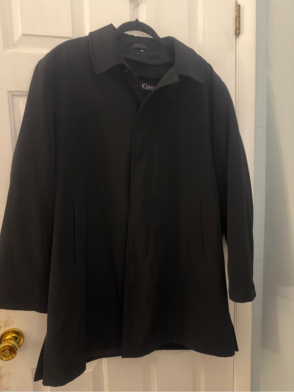 Calvin Klein Men’s Black Car Coat 44S Zip-Out Quilted Liner